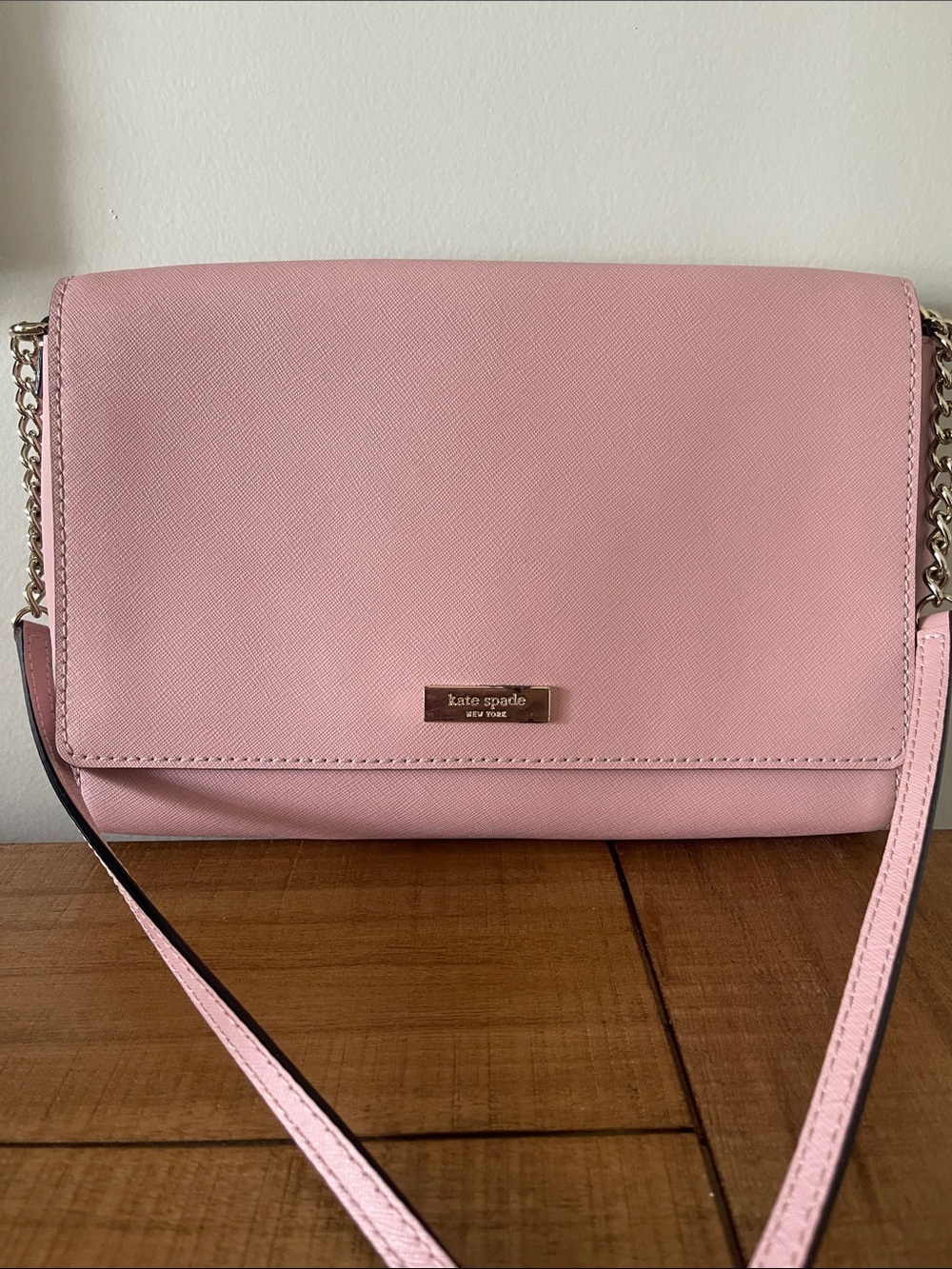 kate spade Pink Leather Crossbody with Chain-Link Strap